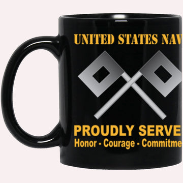 Us Navy Mug, Veterans Mug, US Navy Signalman Navy SN Proudly Served Core Values Black Mug, Military Coffee Mugs, Us Navy Coffee Mugs