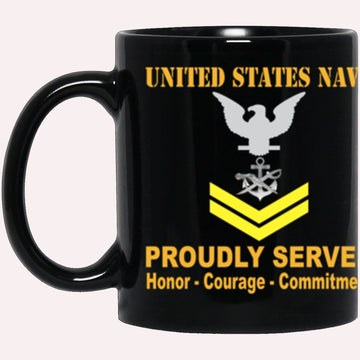 Us Navy Mug, Veterans Mug, US Navy Special Warfare Boat Operator Navy SB E-5 Gold Stripe Black Mug, Military Coffee Mugs, Us Navy Coffee Mugs