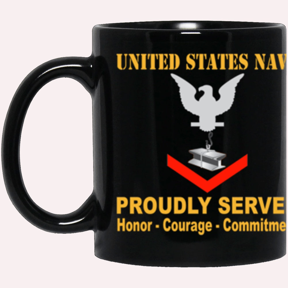 Us Navy Mug, Veterans Mug, US Navy Steelworker Navy SW E-4 Black Mug, Military Coffee Mugs, Us Navy Coffee Mugs