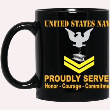 Us Navy Mug, Veterans Mug, US Navy Steelworker Navy SW E-5 Gold Stripe Black Mug, Military Coffee Mugs, Us Navy Coffee Mugs
