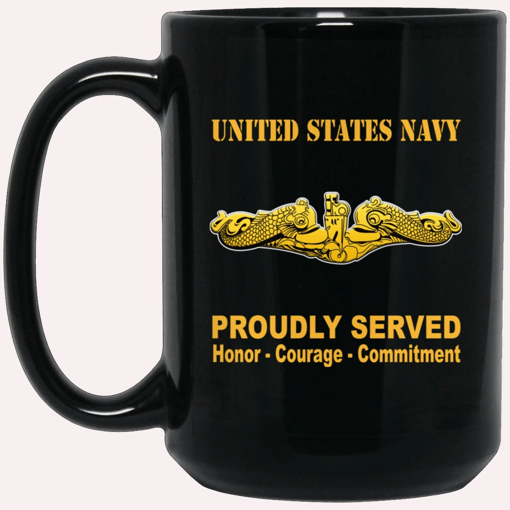 Us Navy Mug, Veterans Mug, US Navy Submarine Warfare Officer Badge Black Mug, Military Coffee Mugs, Us Navy Coffee Mugs