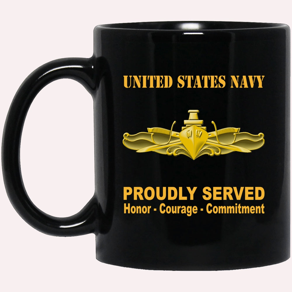 Us Navy Mug, Veterans Mug, US Navy Surface Warfare Officer Badge Black Mug, Military Coffee Mugs, Us Navy Coffee Mugs