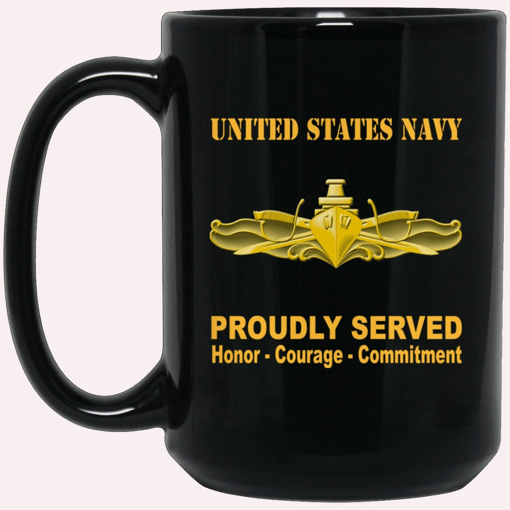 Us Navy Mug, Veterans Mug, US Navy Surface Warfare Officer Badge Black Mug, Military Coffee Mugs, Us Navy Coffee Mugs
