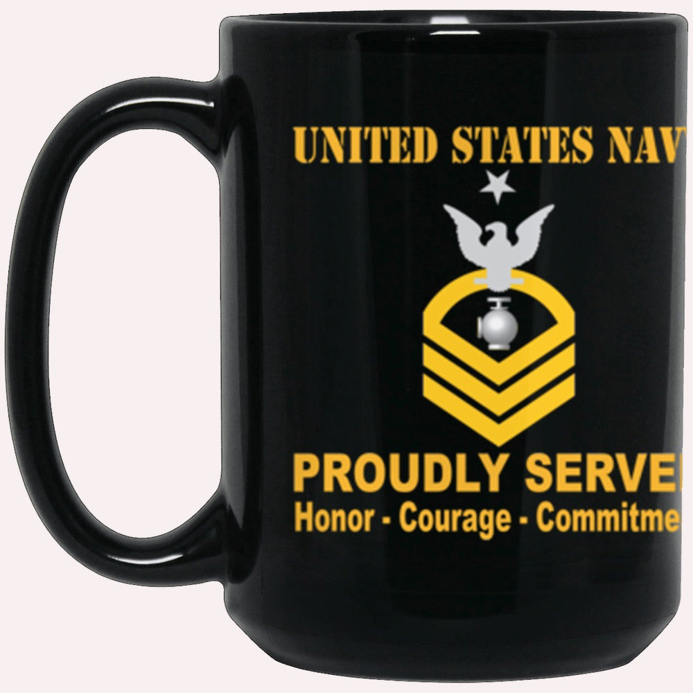 Us Navy Mug, Veterans Mug, US Navy UT E-8 Black Mug, Military Coffee Mugs, Us Navy Coffee Mugs