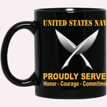 Us Navy Mug, Veterans Mug, US Navy Yeoman Navy YN Proudly Served Core Values Black Mug, Military Coffee Mugs, Us Navy Coffee Mugs