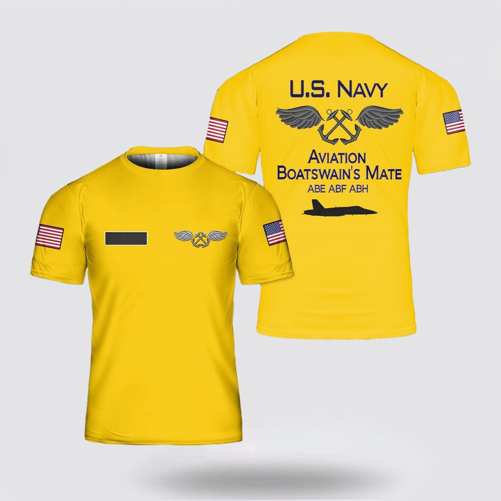 Us Navy T Shirt, Personalized US Navy Aviation Boatswain's Mates 3D T Shirt, Navy Military Shirts