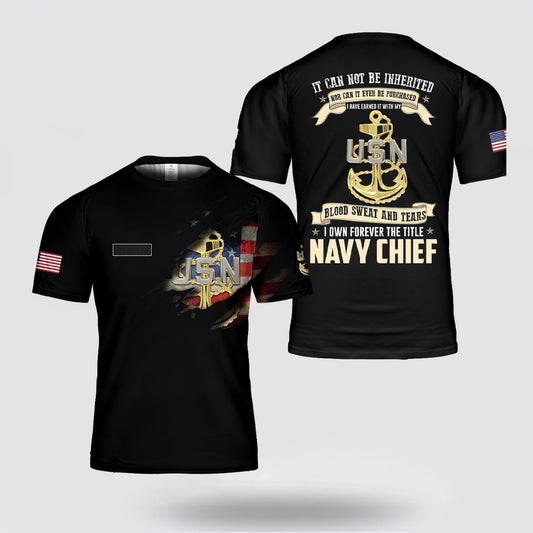 Us Navy T Shirt, Personalized US Navy Chief 3D T Shirt, Navy Military Shirts