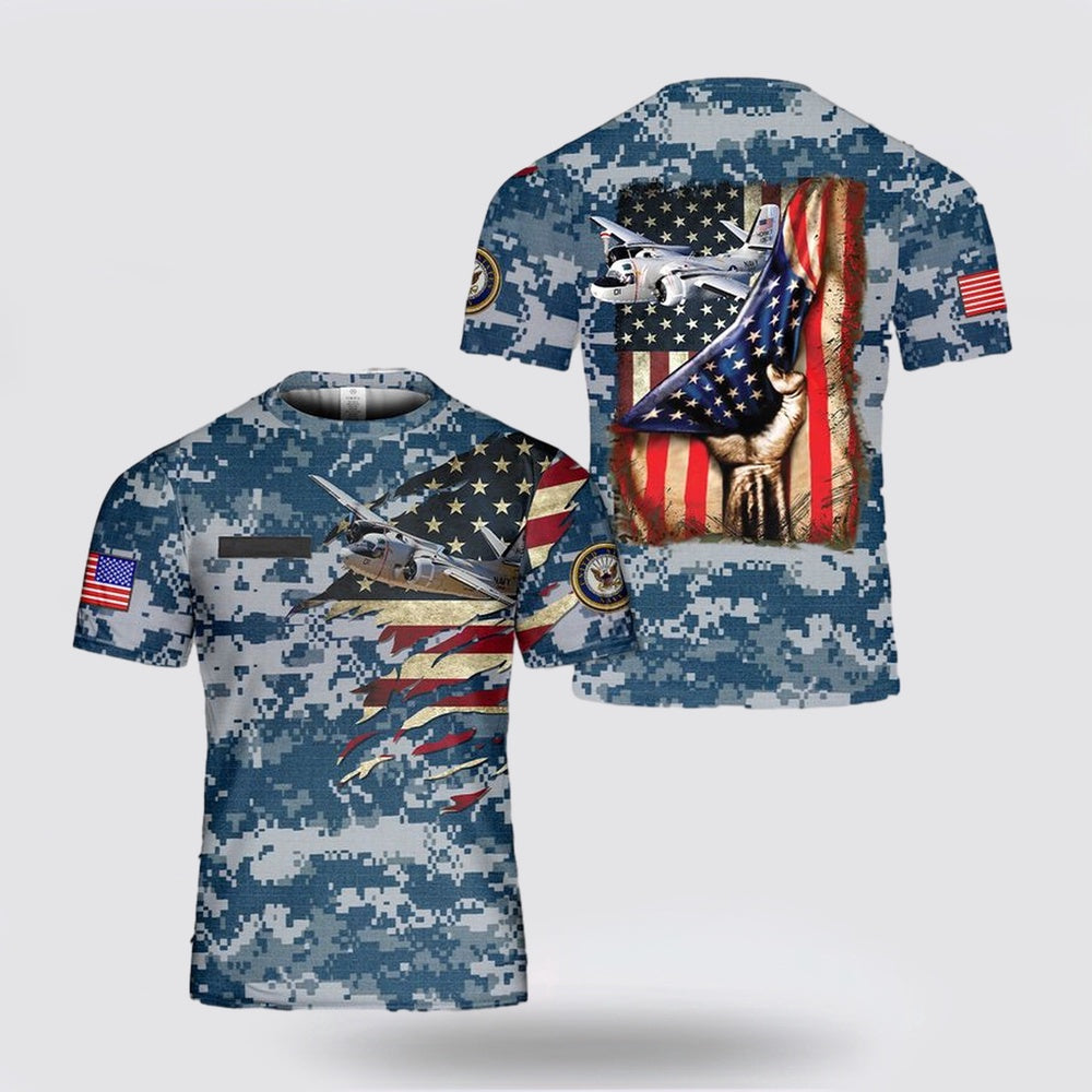Us Navy T Shirt, Personalized US Navy Grumman C-1 Trader COD VRC-50 3D T Shirt, Navy Military Shirts