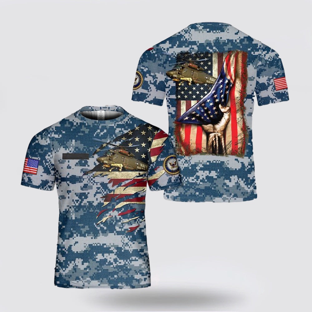 Us Navy T Shirt, Personalized US Navy Kaman SH-2 Seasprite 3D Tshirt, Navy Military Shirts