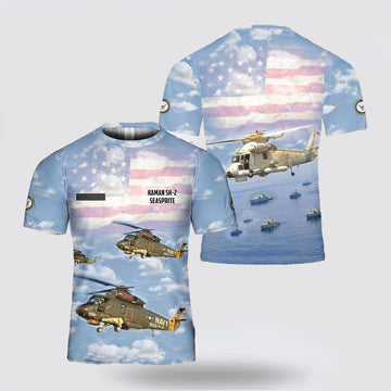 Us Navy T Shirt, Personalized US Navy Kaman SH-2 Seasprite Print 3D T Shirt, Navy Military Shirts