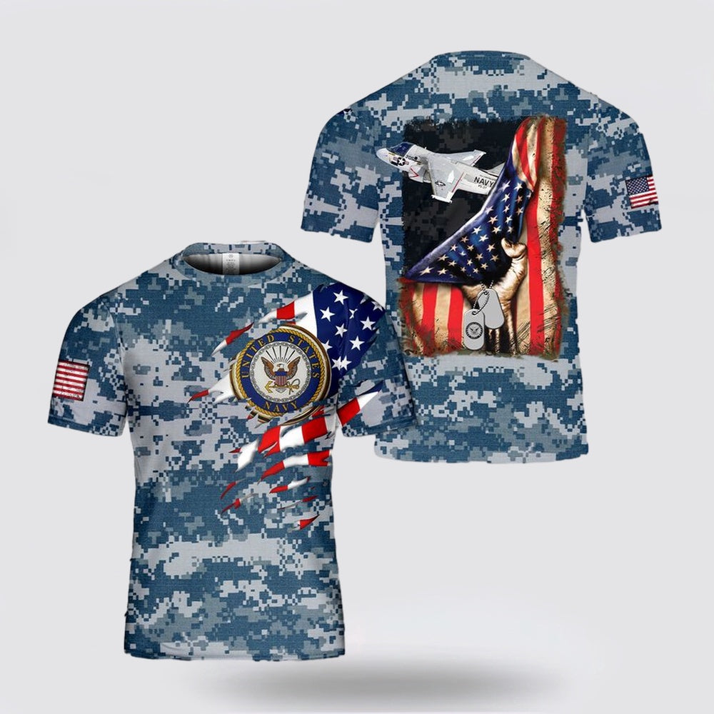 Us Navy T Shirt, Personalized US Navy Lockheed S-3 Viking Of VS-37 3D T Shirt, Navy Military Shirts