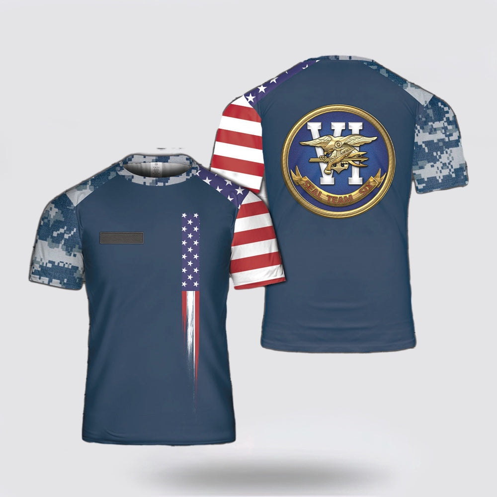 Us Navy T Shirt, Personalized US Navy SEAL Team 6 3D T Shirt, Navy Military Shirts