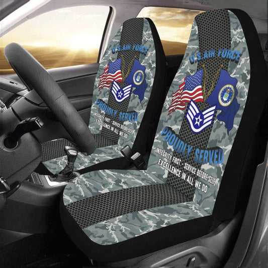 Us Seat Covers, US Air Force E-5 Staff Sergeant SSgt E5 Noncommissioned Officer Car Seat Covers, Military Car Seat Covers