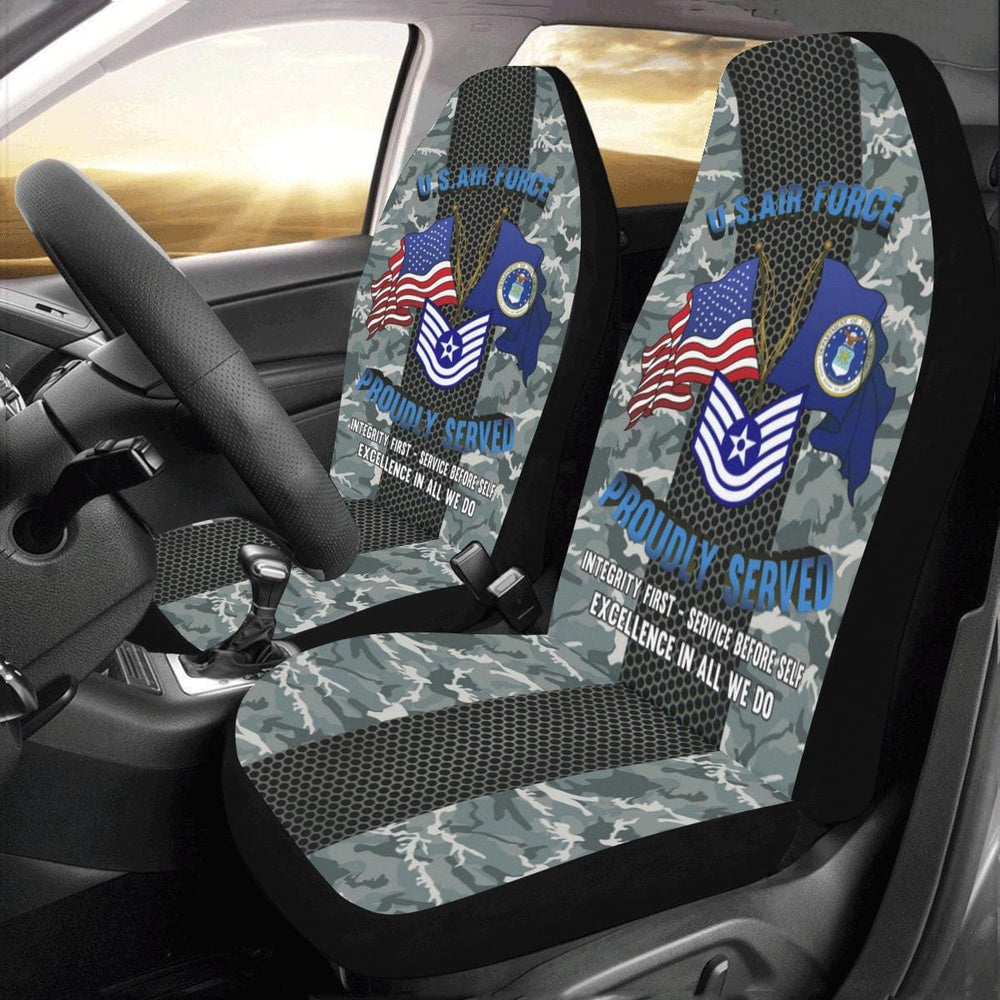 Us Seat Covers, US Air Force E-6 Technical Sergeant TSgt E6 Noncommissioned Officer Car Seat Covers, Military Car Seat Covers