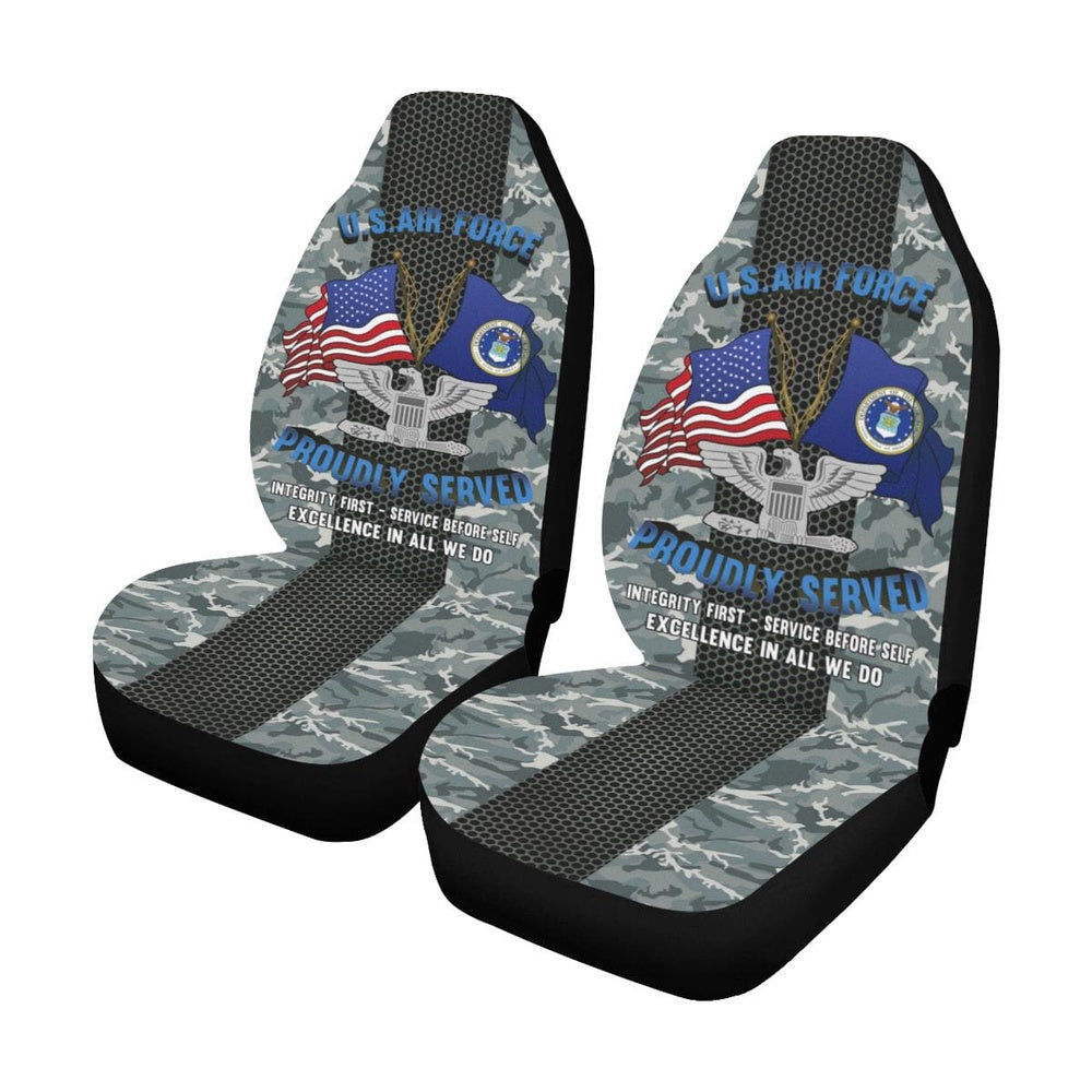 Us Seat Covers, US Air Force O-6 Colonel Col O6 Field Officer Rank Car Seat Covers, Military Car Seat Covers