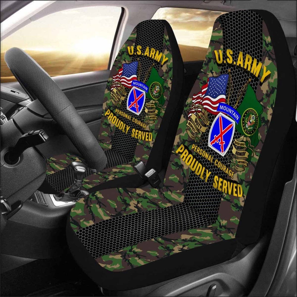 Us Seat Covers, US Army 10th Mountain Infantry Division Car Seat Covers, Military Car Seat Covers
