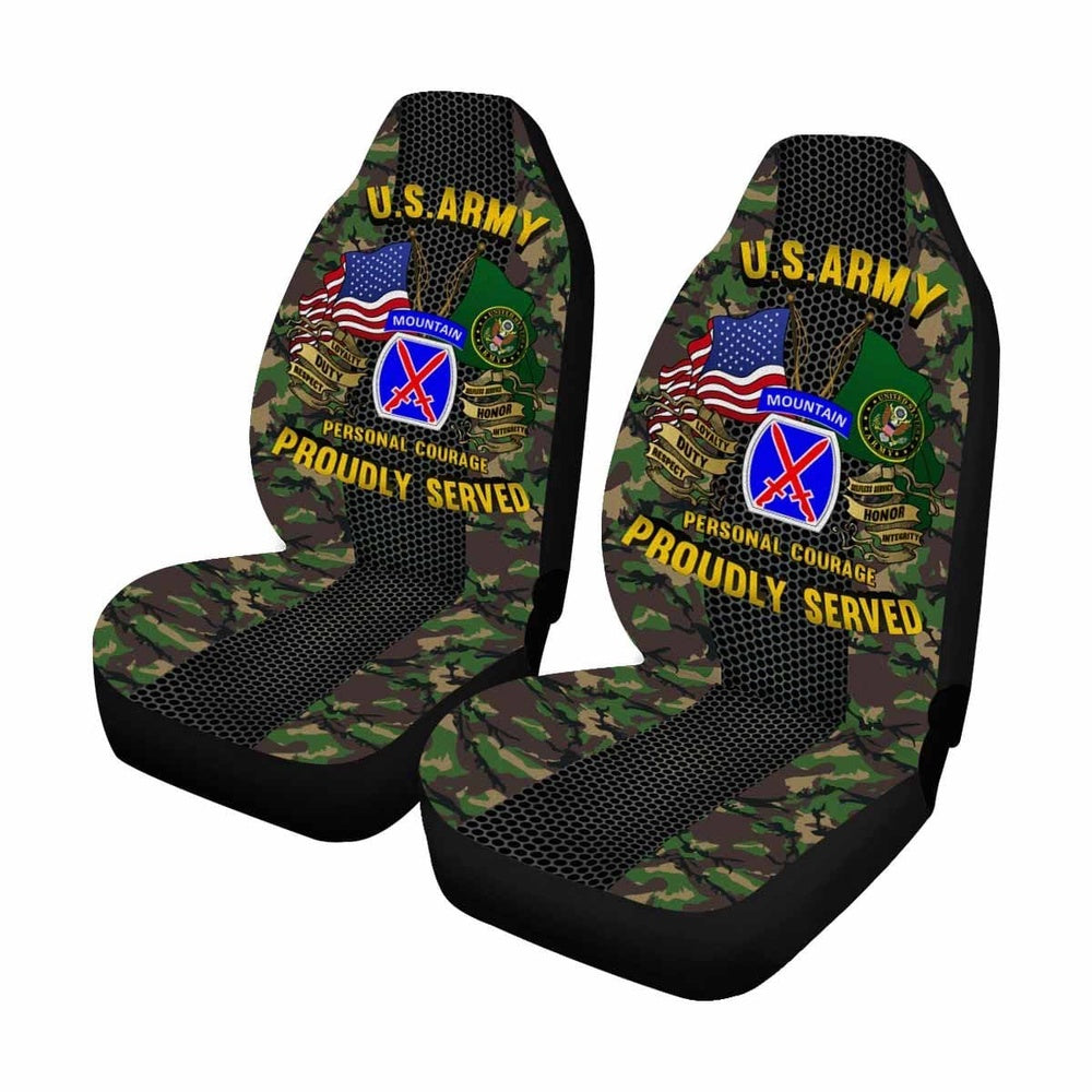Us Seat Covers, US Army 10th Mountain Infantry Division Car Seat Covers, Military Car Seat Covers