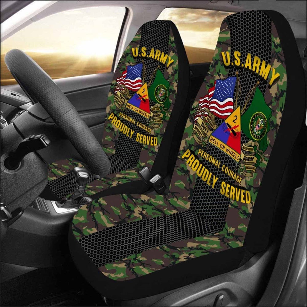Us Seat Covers, US Army 2nd Armored Division Car Seat Covers, Military Car Seat Covers