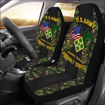 Us Seat Covers, US Army 4th Infantry Division Car Seat Covers, Military Car Seat Covers