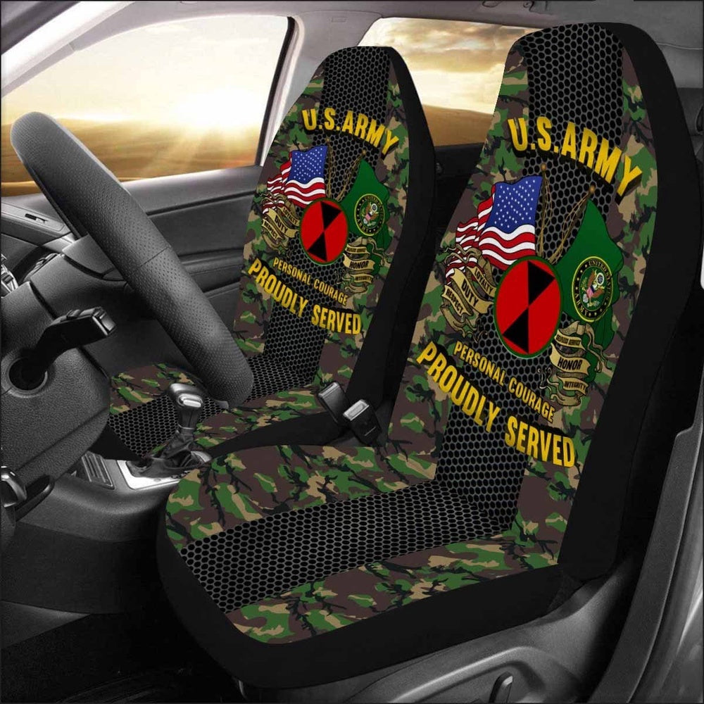 Us Seat Covers, US Army 7th Infantry Division Car Seat Covers, Military Car Seat Covers