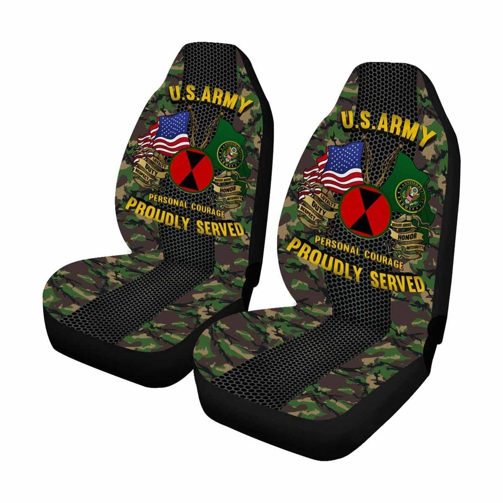 Us Seat Covers, US Army 7th Infantry Division Car Seat Covers, Military Car Seat Covers