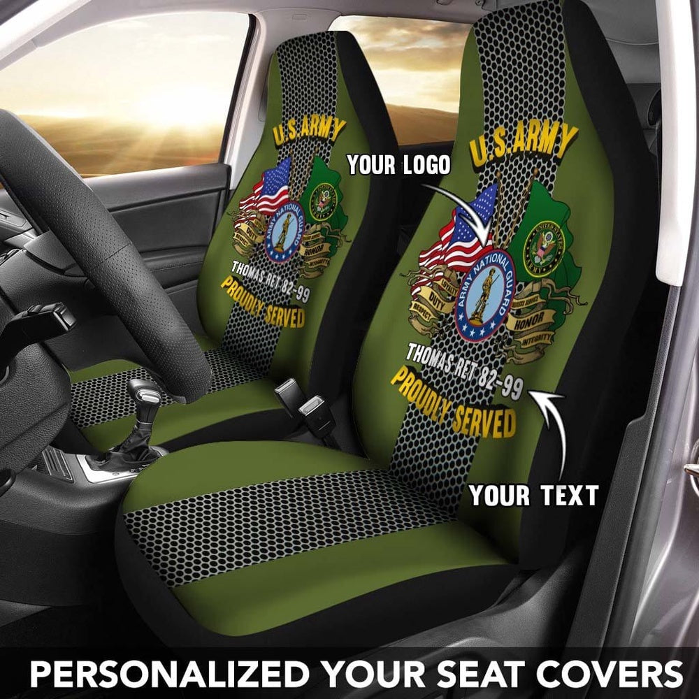 Us Seat Covers, US Army Branch Personalized Car Seat Covers, Military Car Seat Covers