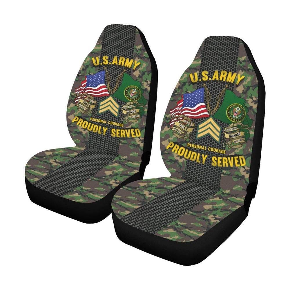 Us Seat Covers, US Army E-5 Sergeant E5 SGT Noncommissioned Officer Car Seat Covers, Military Car Seat Covers