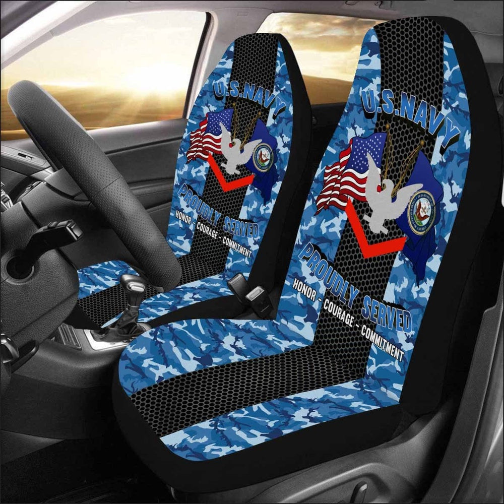 Us Seat Covers, US Navy E-4 Petty Officer Third Class E4 PO3 Collar Device Car Seat Covers, Military Car Seat Covers