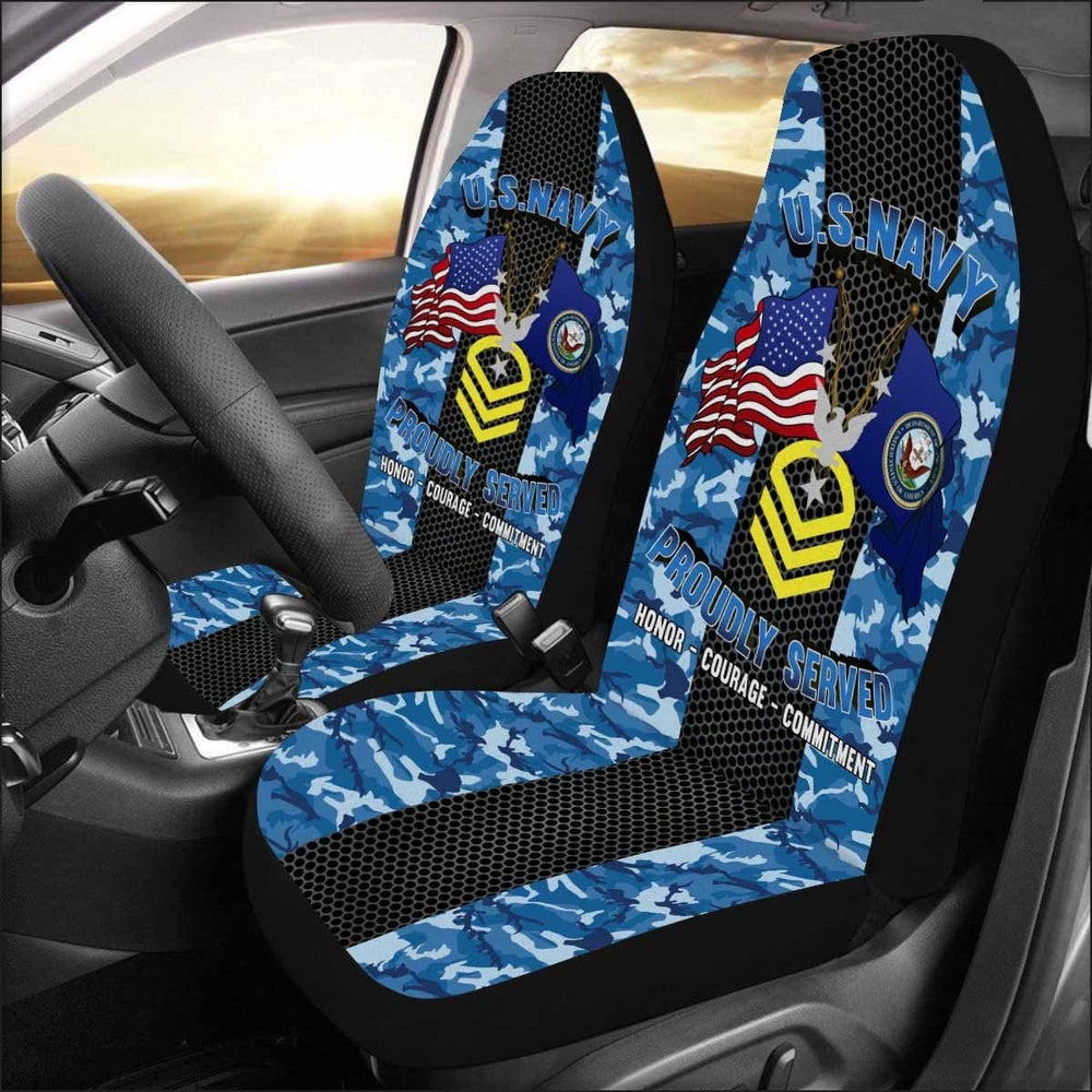 Us Seat Covers, US Navy E-9 Command Master Chief Petty Officer E9 CMDCM Senior Enlisted Advisor Collar Device Car Seat Covers, Military Car Seat Covers