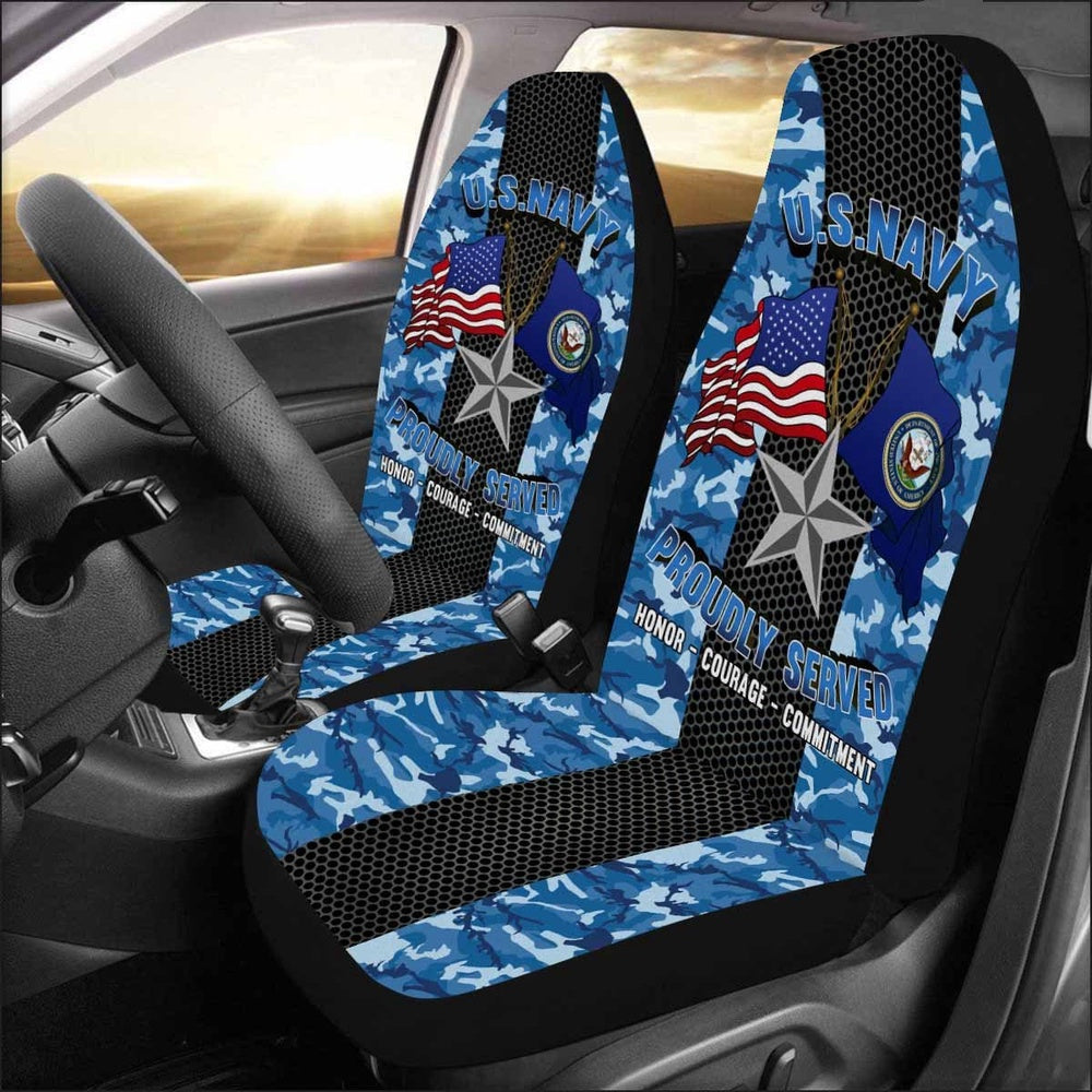 Us Seat Covers, US Navy O-7 Rear Admiral Lower Half O7 RDML Flag Officer Car Seat Covers, Military Car Seat Covers