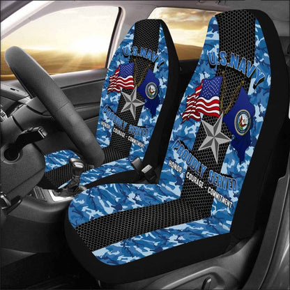 Us Seat Covers, US Navy O-7 Rear Admiral Lower Half O7 RDML Flag Officer Car Seat Covers, Military Car Seat Covers