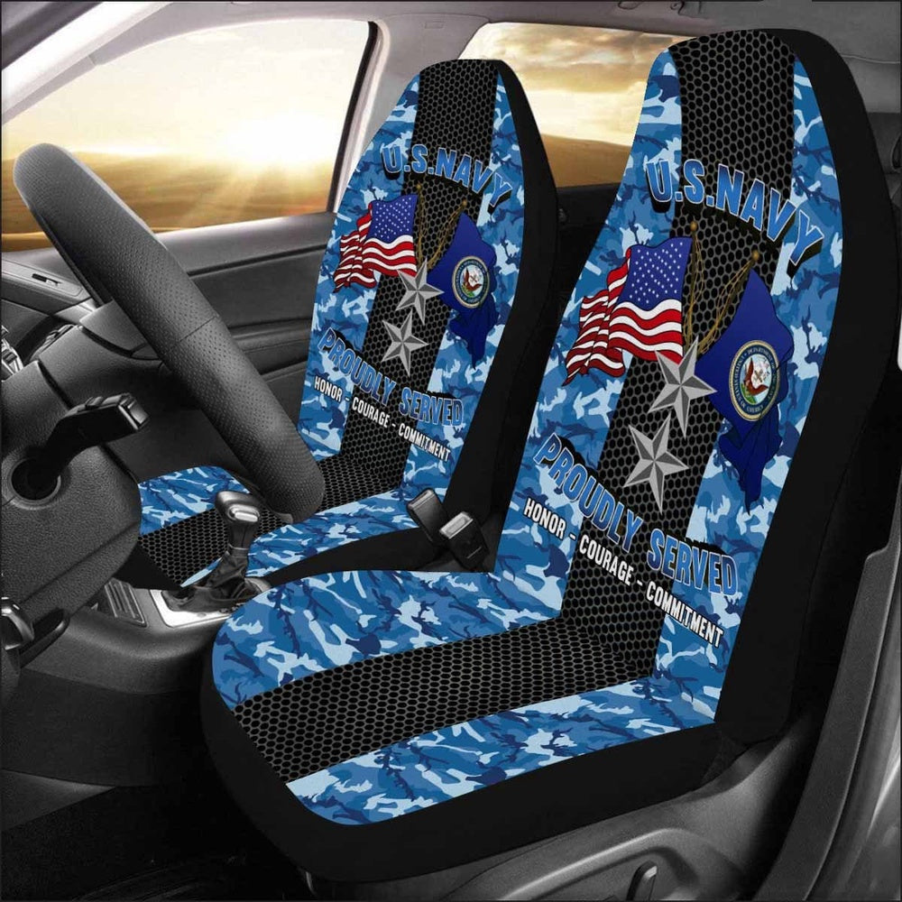 Us Seat Covers, US Navy O-8 Rear Admiral O8 RADM Flag Officer Car Seat Covers, Military Car Seat Covers