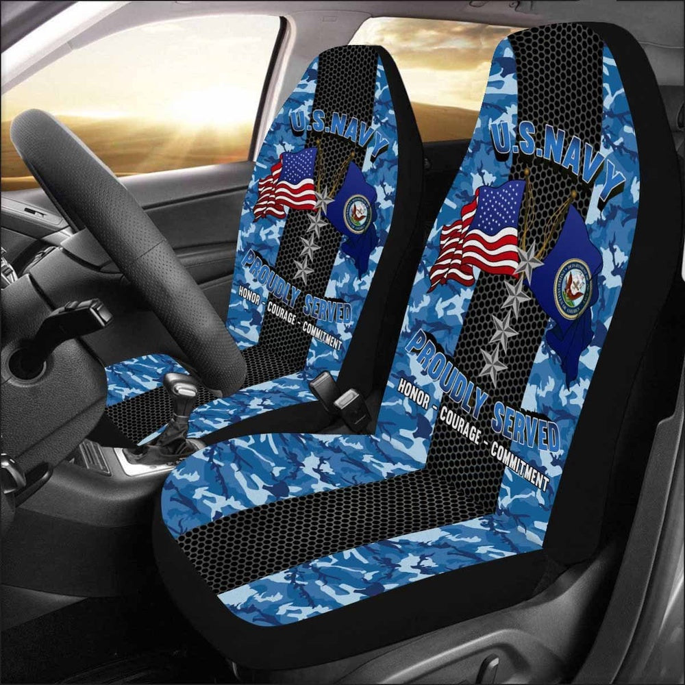 Us Seat Covers, US Navy O-9 Vice Admiral O9 VADM Flag Officer Car Seat Covers, Military Car Seat Covers