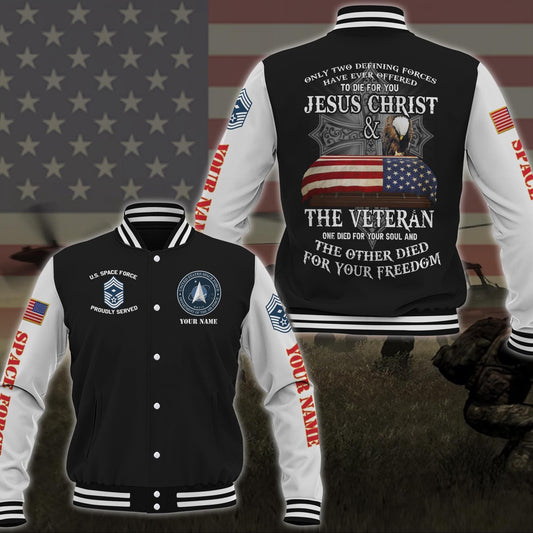 Us Space Force Veteran Military Logo Baseball Jacket Custom Jacket