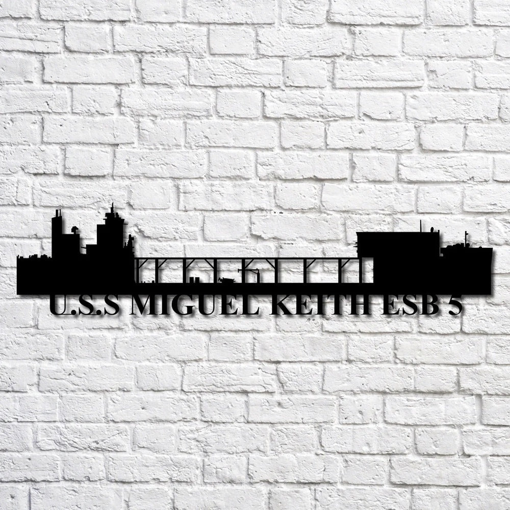 Uss Miguel Keith Esb 5 Navy Ship Metal Art, Custom Us Navy Ship Cut Metal Sign, Gift For Navy Veteran