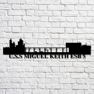 Uss Miguel Keith Esb 5 Navy Ship Metal Art, Custom Us Navy Ship Cut Metal Sign, Gift For Navy Veteran
