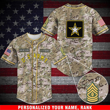 Veteran Baseball Jersey, Army Baseball Shirt Military Baseball Shirt Custom Rank And Name Jersey Shirt