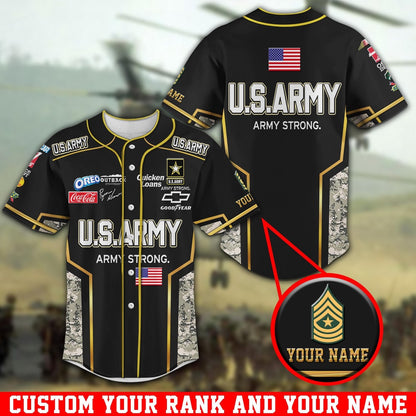 Veteran Baseball Jersey, Army Military Baseball Shirt Custom Your Name And Rank Jersey Shirt