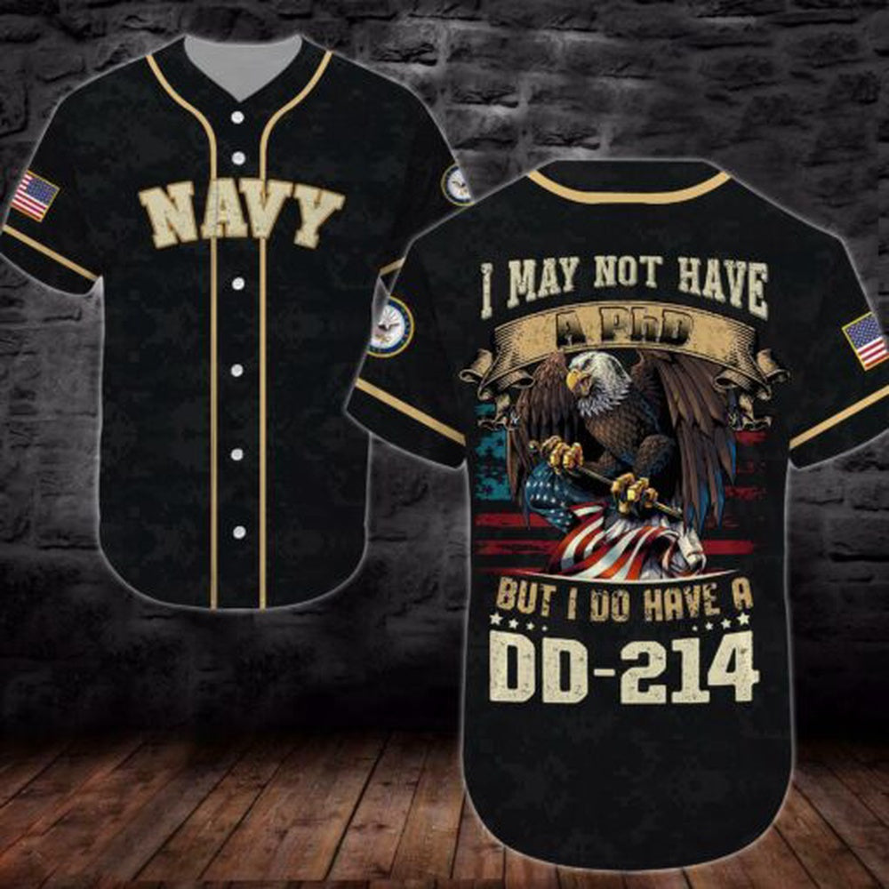 Veteran Baseball Jersey, Baseball Shirt United States Navy DH40 All Over Printed