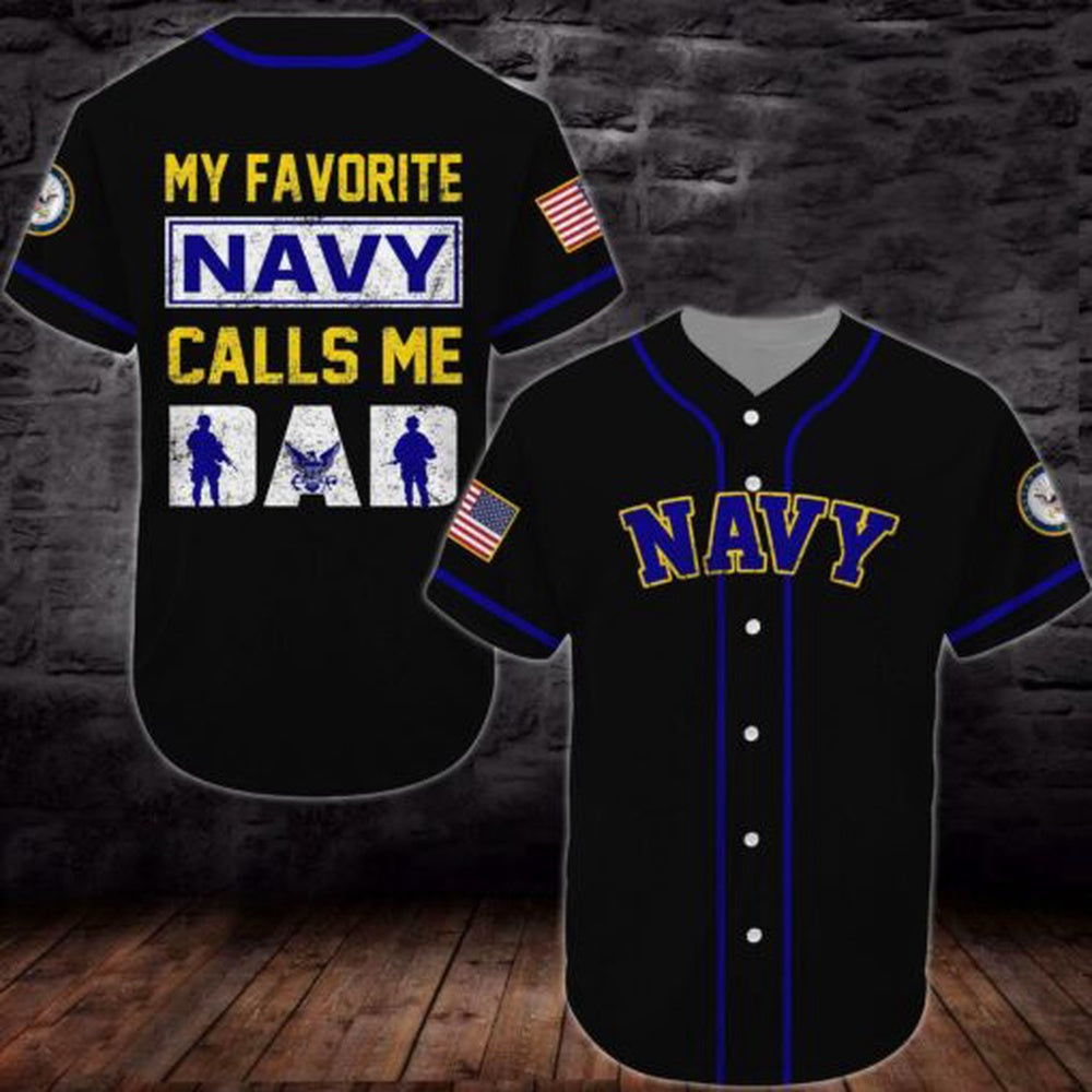 Veteran Baseball Jersey, Baseball Shirt United States Navy H27 All Over Printed