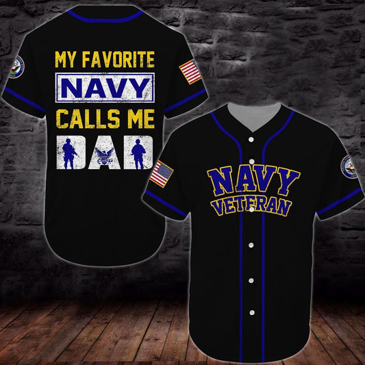 Veteran Baseball Jersey, Baseball Shirt United States Navy Veteran H27 All Over Printed