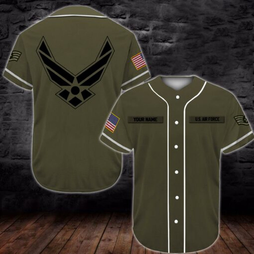 Veteran Baseball Jersey, Custom Baseball Shirt United States Air Force DH15 All Over Printed