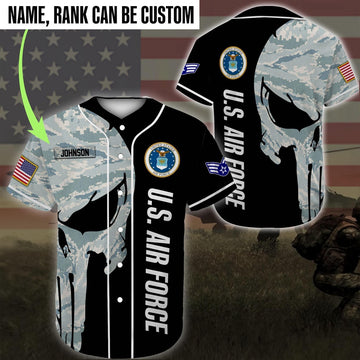 Veteran Baseball Jersey, Custom Baseball Shirt United States Air Force DH20 All Over Printed