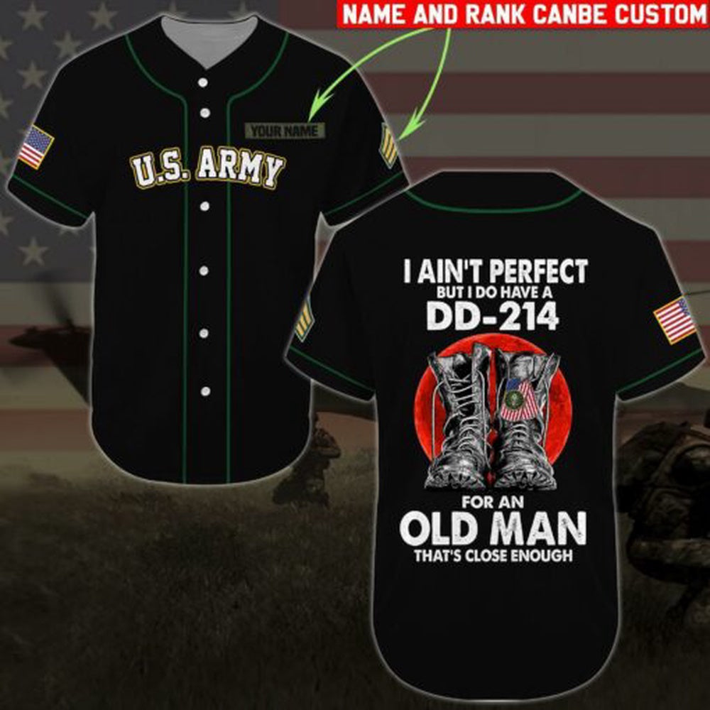 Veteran Baseball Jersey, Custom Baseball Shirt United States Army Baseball Jersey All Over Printed