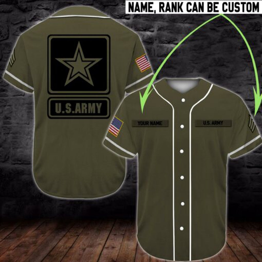 Veteran Baseball Jersey, Custom Baseball Shirt United States Army DH15 All Over Printed