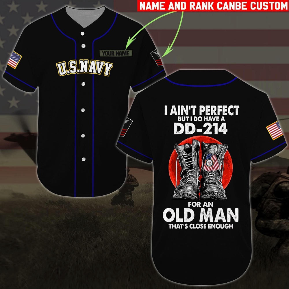 Veteran Baseball Jersey, Custom Baseball Shirt United States Navy Baseball Jersey All Over Printed