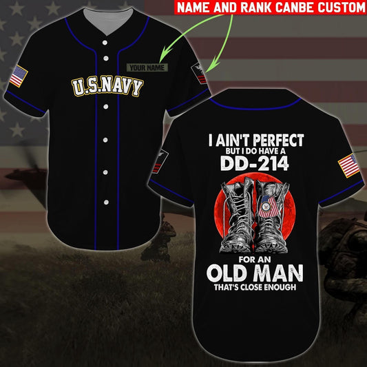 Veteran Baseball Jersey, Custom Baseball Shirt United States Navy Baseball Jersey All Over Printed