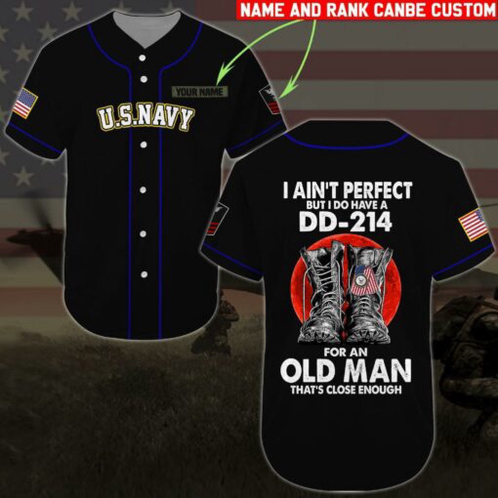 Veteran Baseball Jersey, Custom Baseball Shirt United States Navy Baseball Jersey All Over Printed