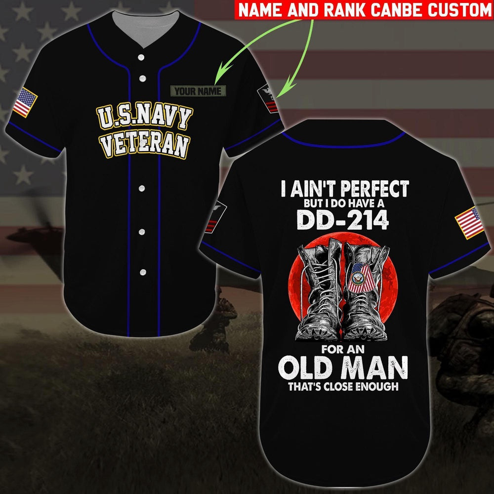 Veteran Baseball Jersey, Custom Baseball Shirt United States Navy  veteran Baseball Jersey All Over Printed