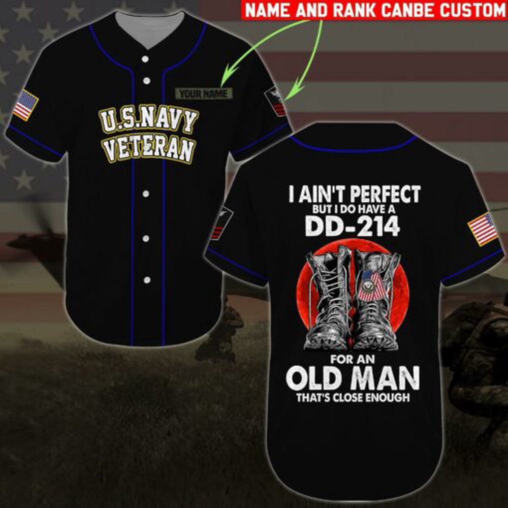 Veteran Baseball Jersey, Custom Baseball Shirt United States Navy  veteran Baseball Jersey All Over Printed